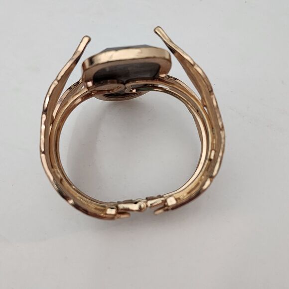 Mia Collection Bracelet By Kim Min Sun Cougar Leopard Faceted Gold Tone Cuff - Picture 2 of 7